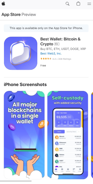 Download Best Wallet App from the app store