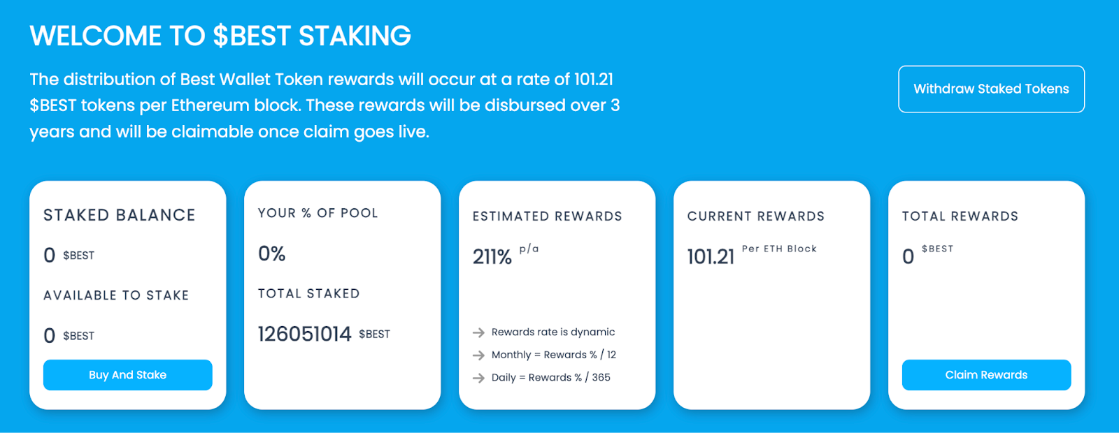 $BEST staking rewards explained.