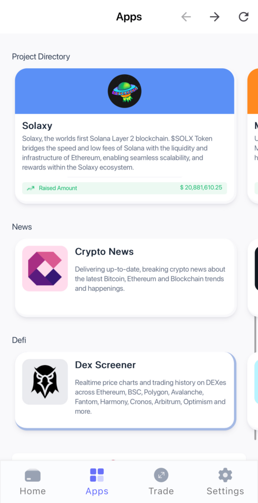 Best Wallet non-custodial wallet apps include crypto news and Dex Screener. 