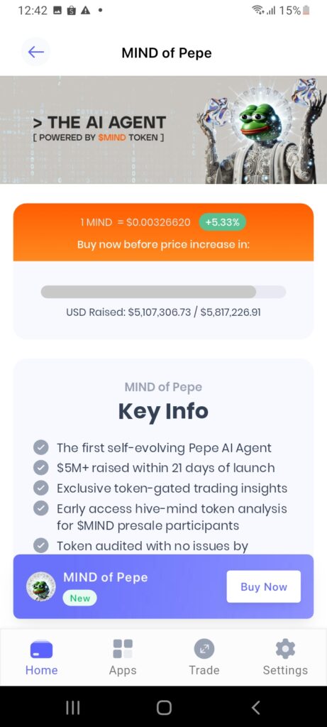 MIND of Pepe staking in Best Wallet