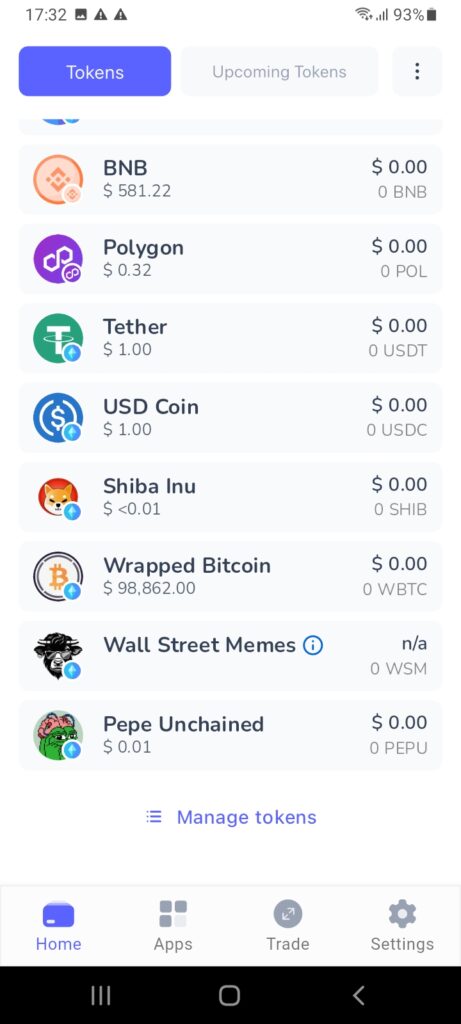 Purchase tokens on the Best Wallet Sui app.