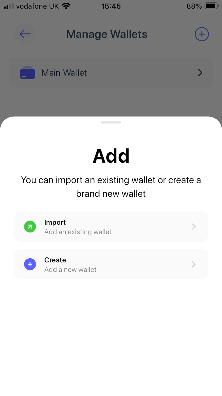 Import wallet into Best Wallet