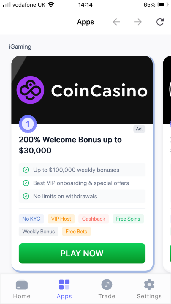 CoinCasino bonus in Best Wallet crypto wallet for sports betting