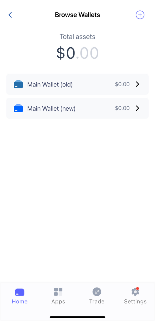 Best Wallet sub-wallet dashboard.