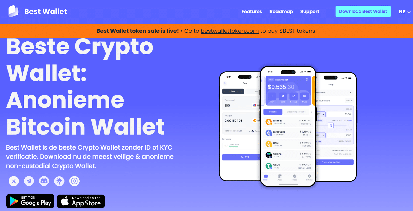 Best Wallet homepagina NL