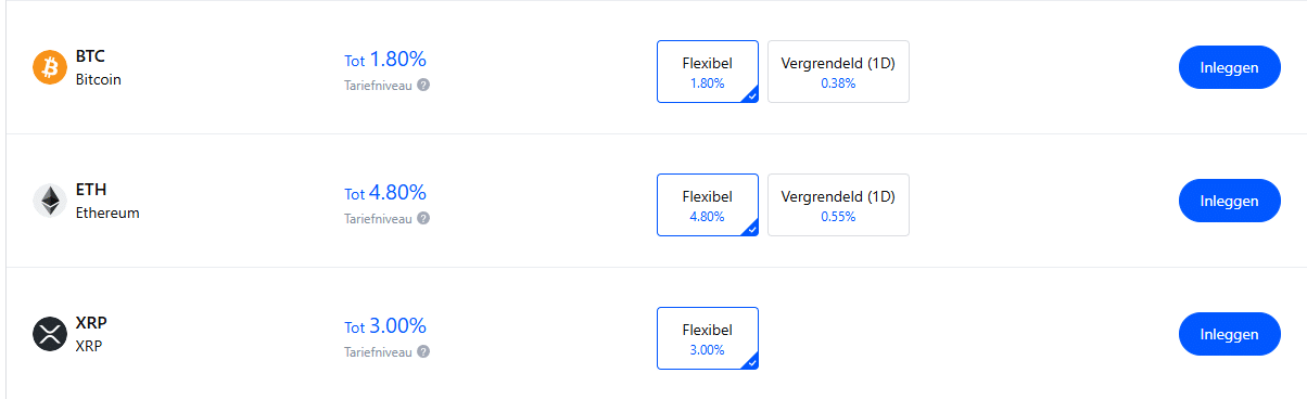 Crypto staking opties bij MEXC