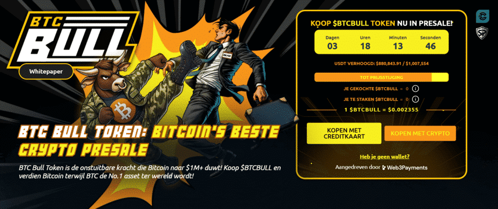 Nieuwe meme coins: Bitcoin Bull homepagina