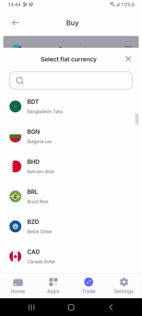 Best Wallet available currencies