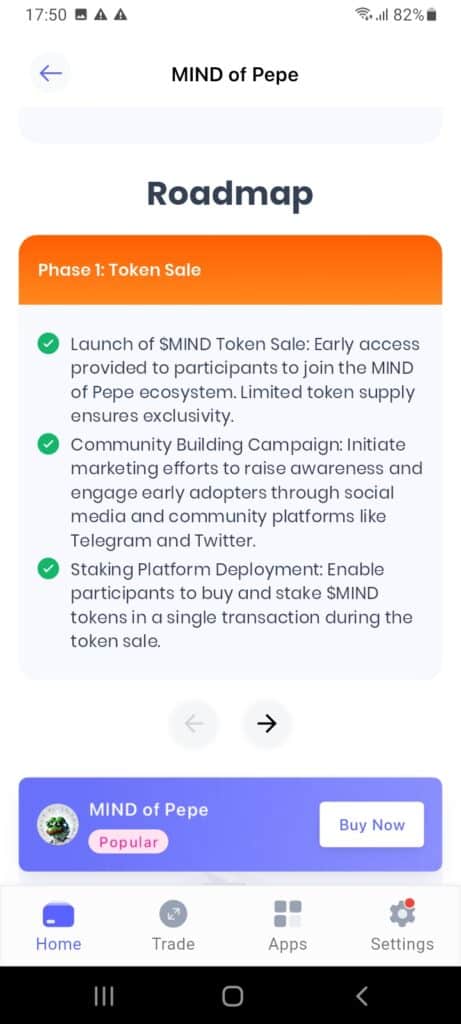 MIND of Pepe presale on Best Wallet
