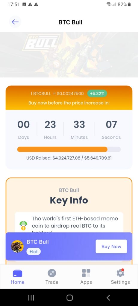 BTC Bull Token launchpad