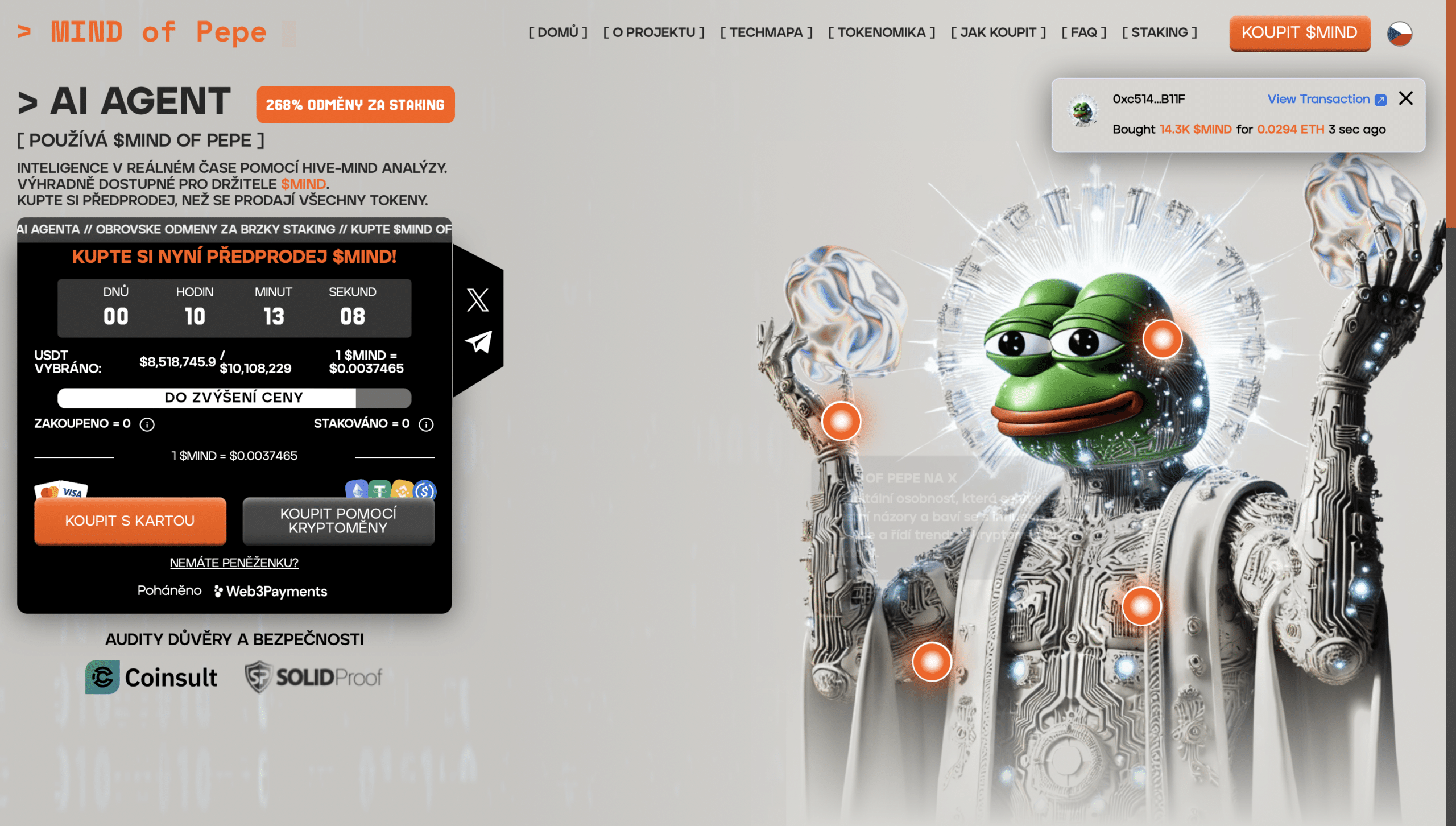 Nové kryptoměny 2025 – MIND of Pepe