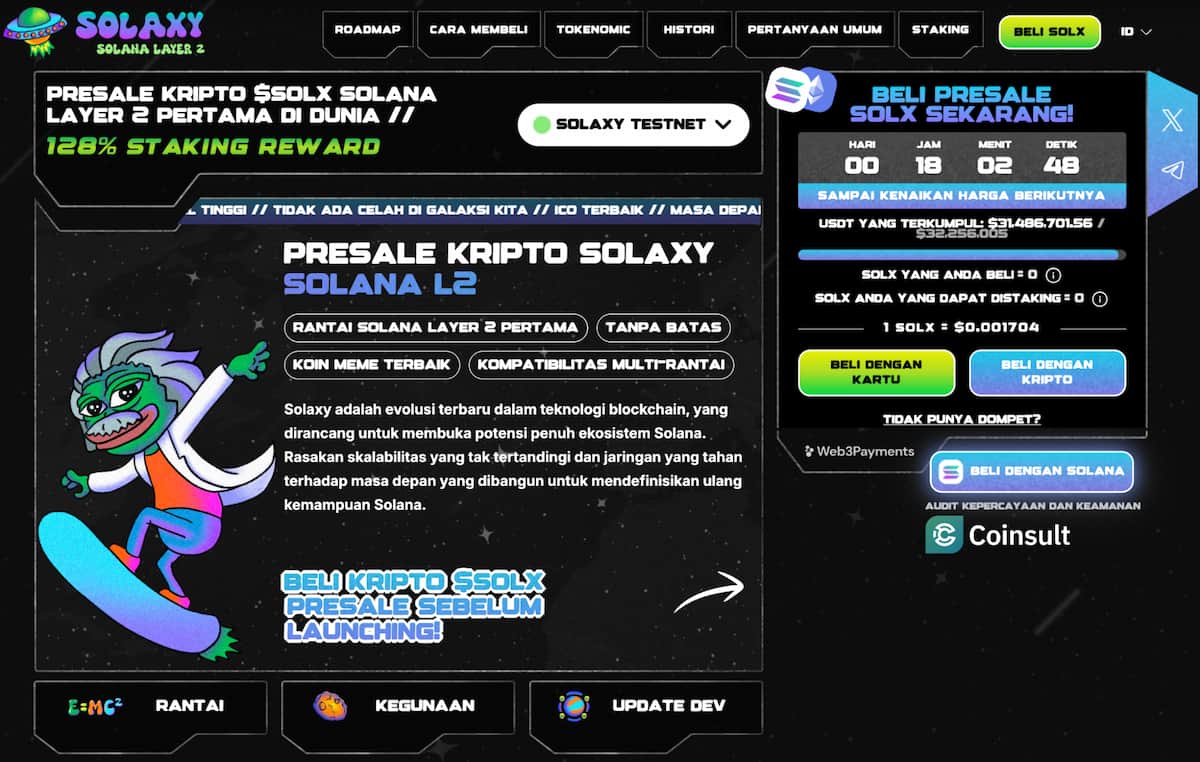 Beranda dasbor presale Solaxy