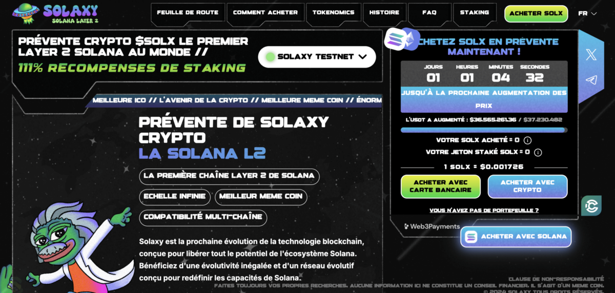 Solaxy prévente crypto
