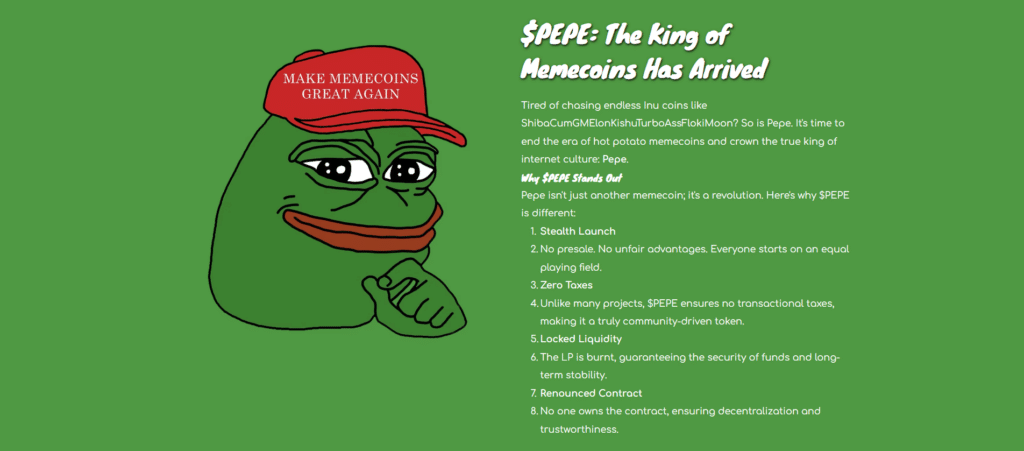 Pepe coin - una dintre cele mai bune criptomonede meme