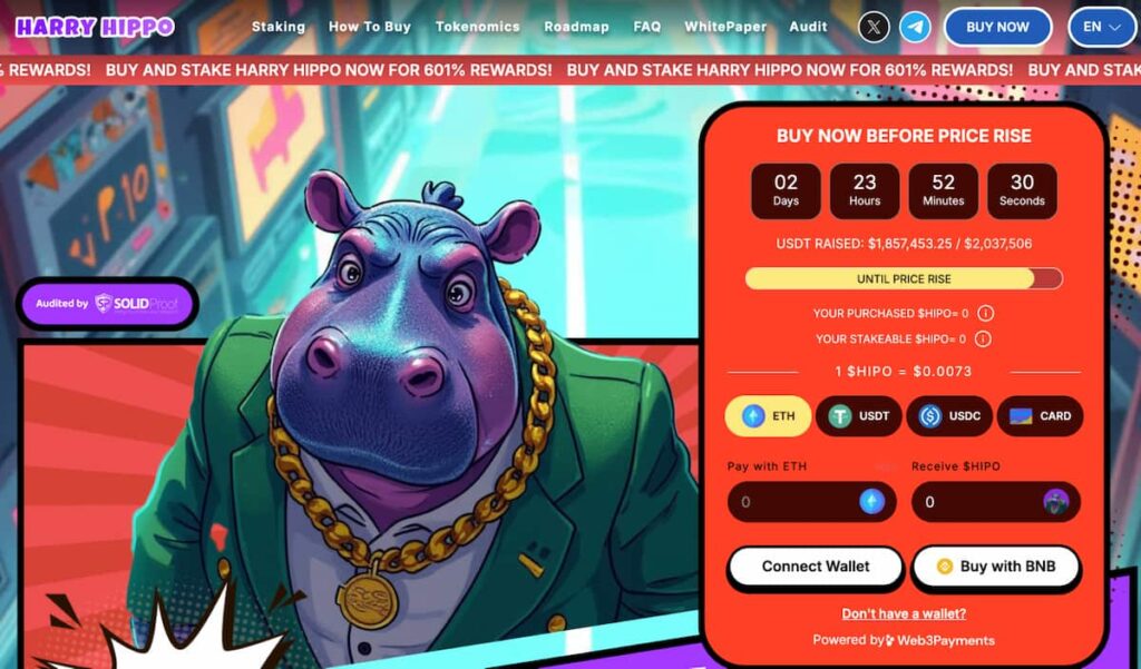 Proyek memecoin Harry Hippo