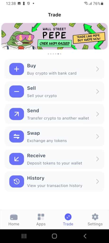 Obchodujte s ERC20 tokeny v aplikaci Best Wallet