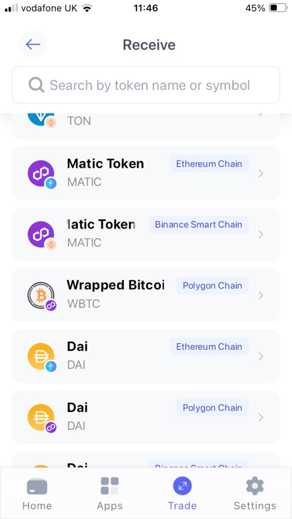 Příjem tokenů v peněžence Best Wallet