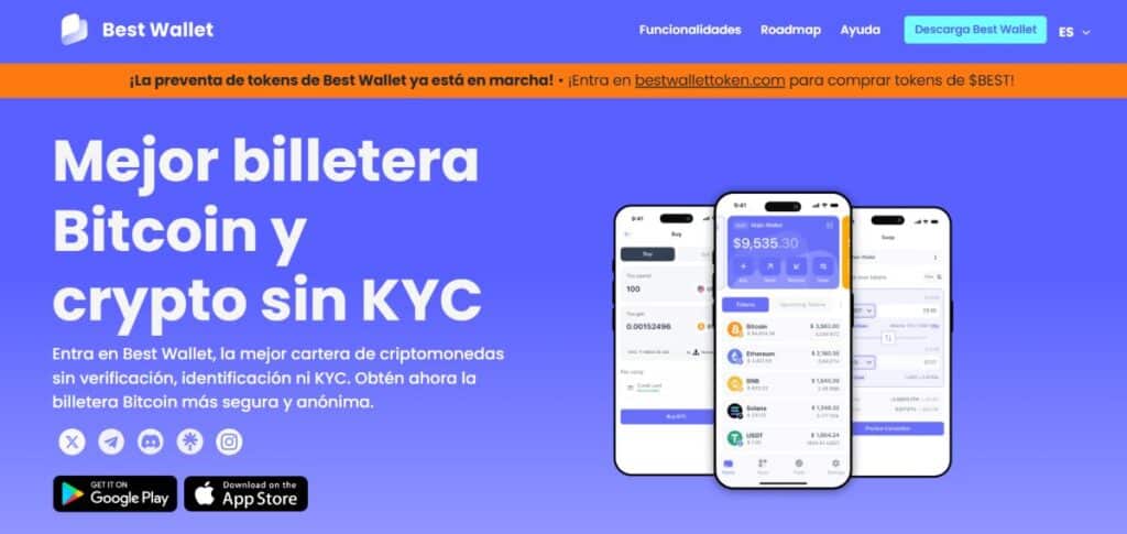 home de Best Wallet. Comienza a invertir en criptomonedas con poco dinero