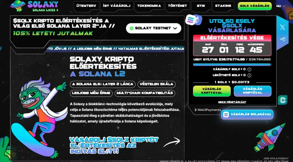 solaxy előértékesítési honlapja
