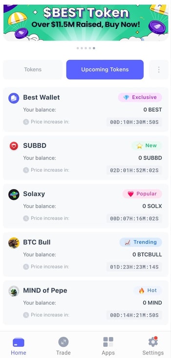best wallet upcoming tokens