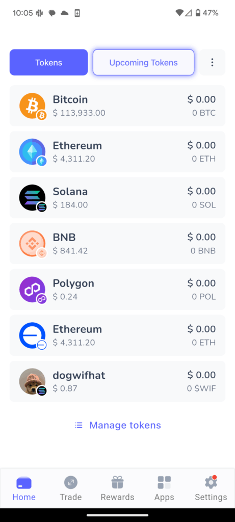 List of tokens in Best Wallet including Dogwifhat