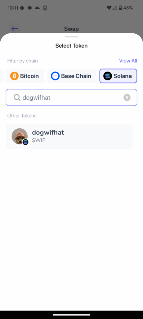 Search for Dogwifhat on Best Wallet