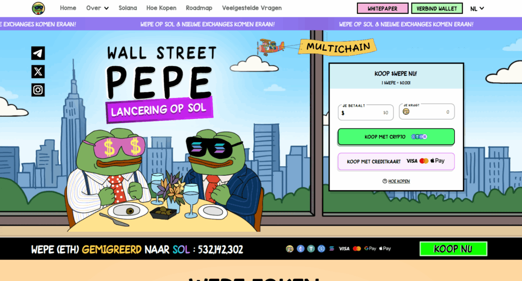 Wall Street Pepe altcoin die kan gaan exploderen