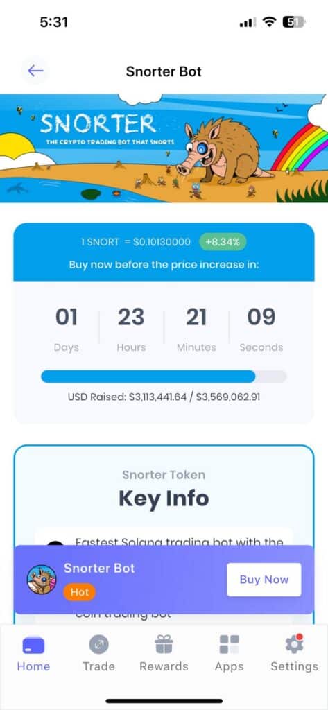 Best Wallet Snorter Bot token launchpad