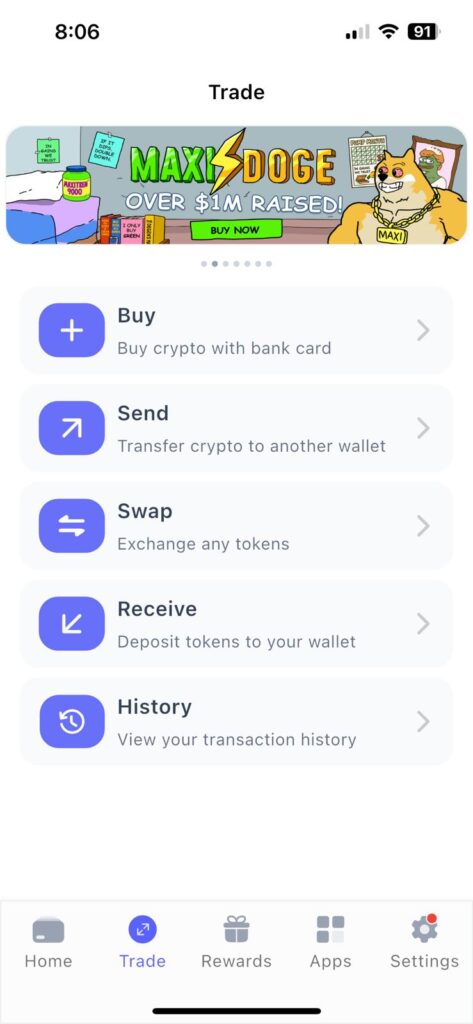 Best Wallet users buy, sell, and trade TRUMP tokens