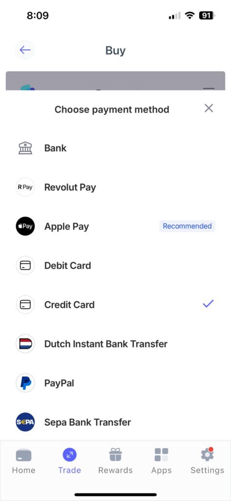Best Wallet supports fiat payments like debit cards, credit cards, and PayPal