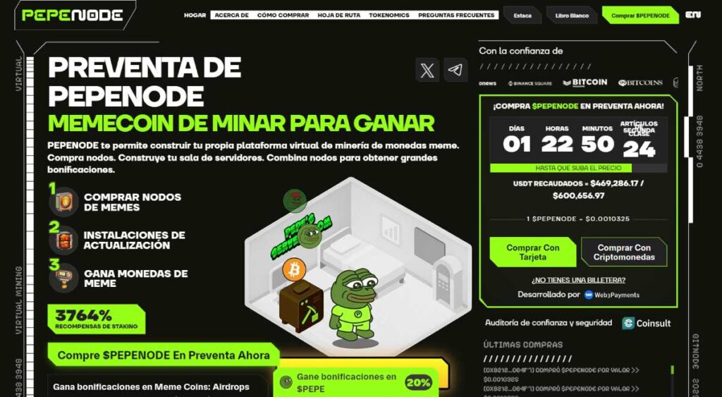 pepenode es la memecoin de mine to earn