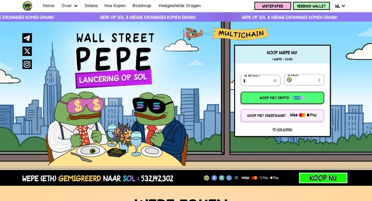 wall street pepe nieuw op solana