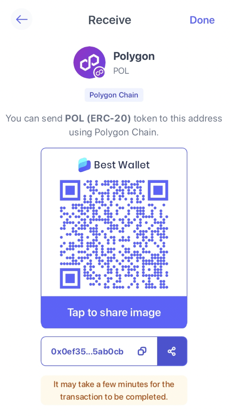 Převedení tokenů Polygon