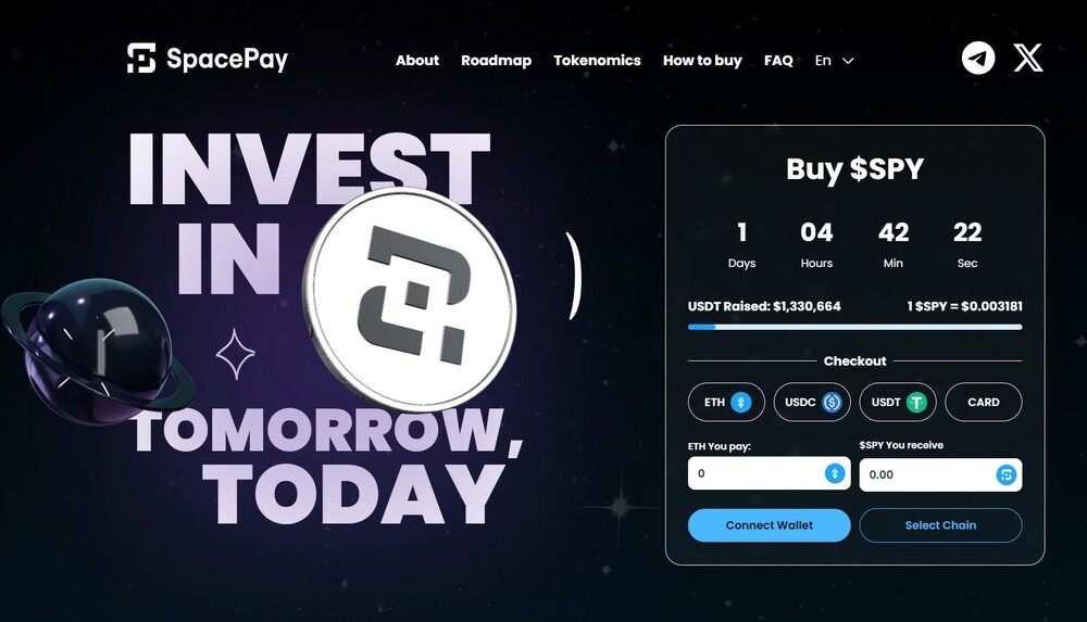 страница предпродажи проекта spacepay