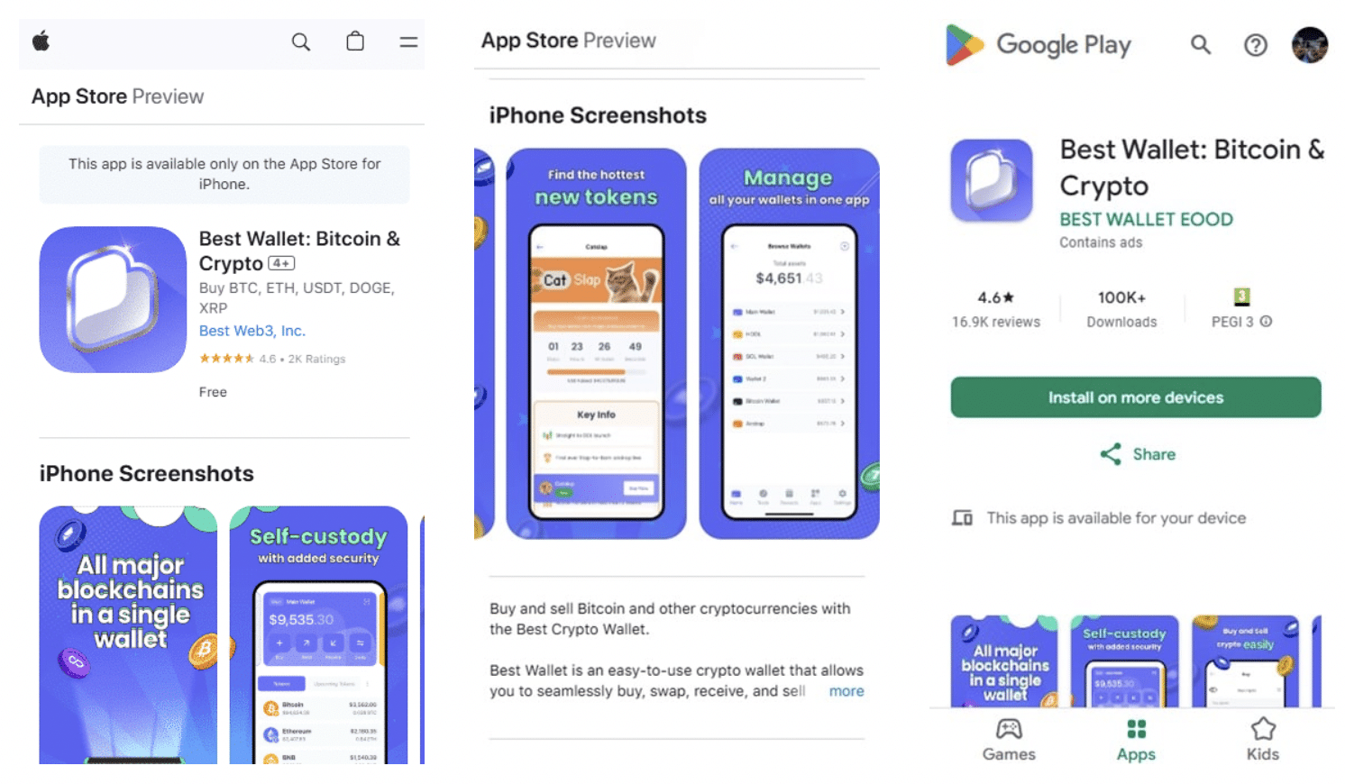 Aplikace Best Wallet