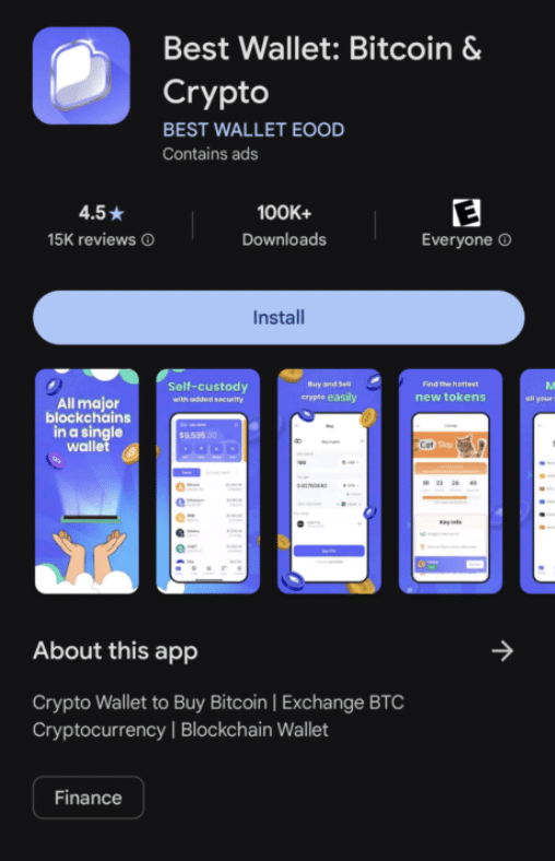 Aplikace Best Wallet
