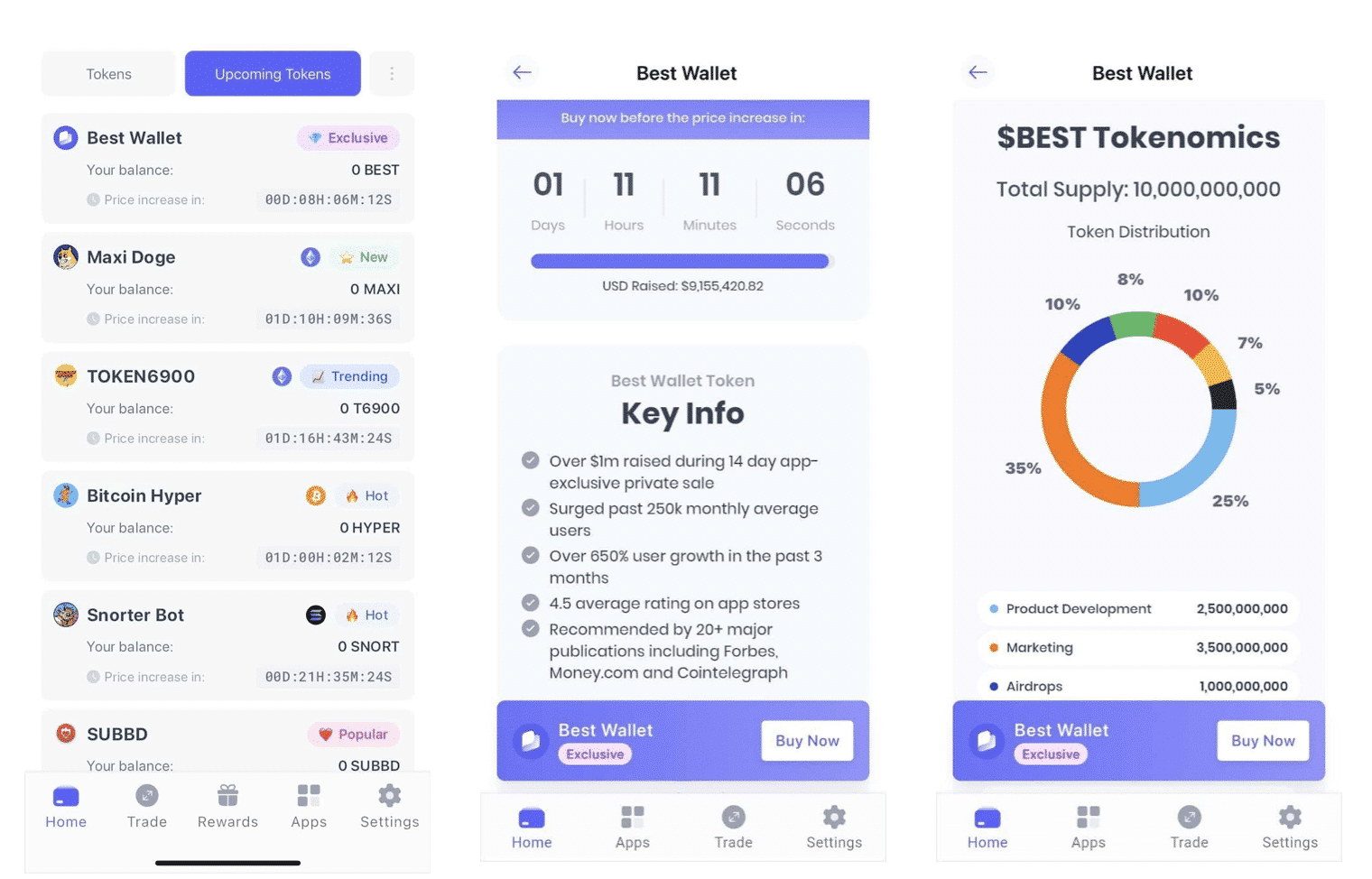 Nejlepší Solana Wallet - nadcházející tokeny