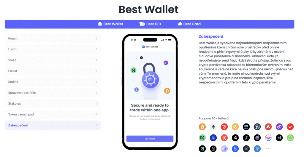 Zabezpečení Best Wallet