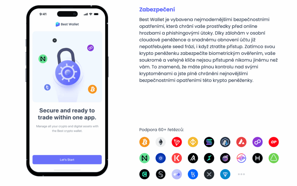 Zabezpečení na Best Wallet